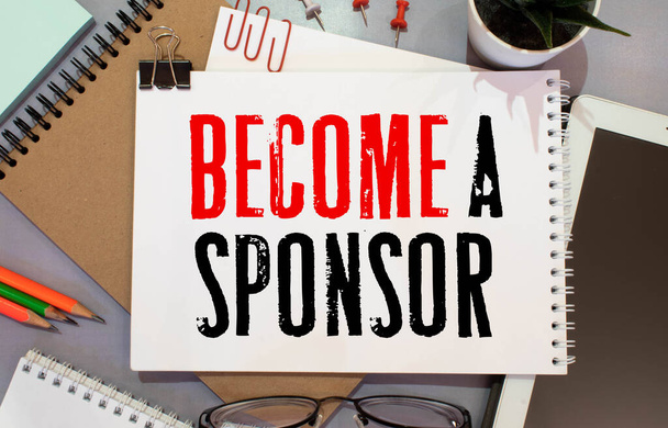 Become a Sponsor text, business concept - Photo, Image