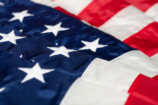 Waved flag of United States of America background - Foto, imagen