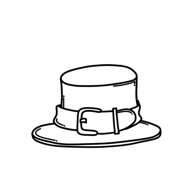 Top hat Doodle vector icon. Drawing sketch illustration hand drawn cartoon line. - Vettoriali, immagini
