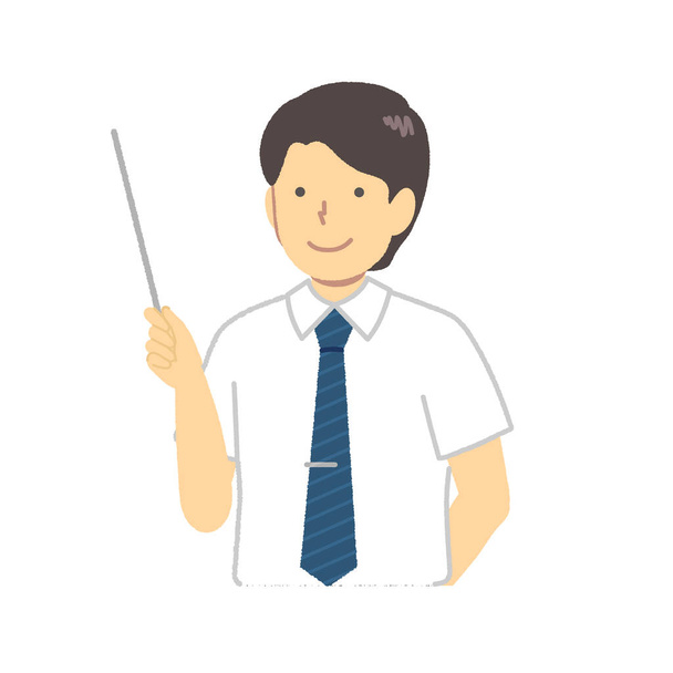 Male working at reception: Holds a pointer - Vector, Image