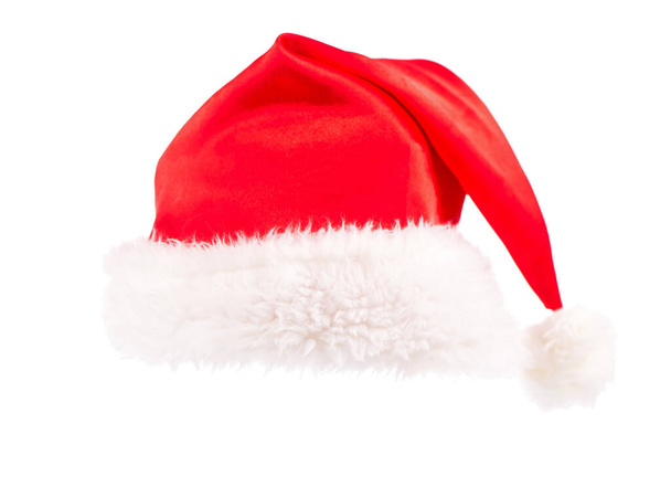 Single Santa Claus red hat isolated on white background - Foto, immagini