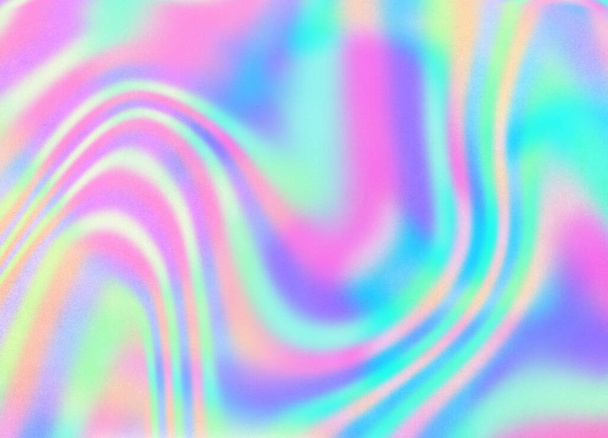 Modne kolorowe holograficzne abstrakcyjne tło Holograficzny kolor pomarszczonej folii. Holograficzna tęczowa folia abstrakcyjne tło.  - Zdjęcie, obraz
