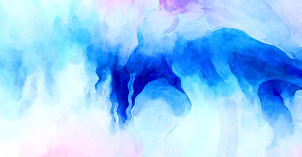 Expressive abstract watercolor artwork. Brush painted digital art painting. Colorful creative watercolor Illustration. - Photo, Image