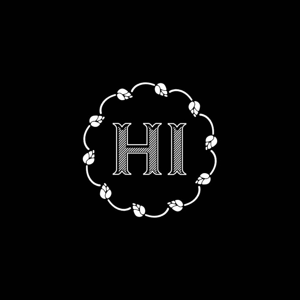 HI Diseño de logotipo geométrico abstracto único - Vector, Imagen