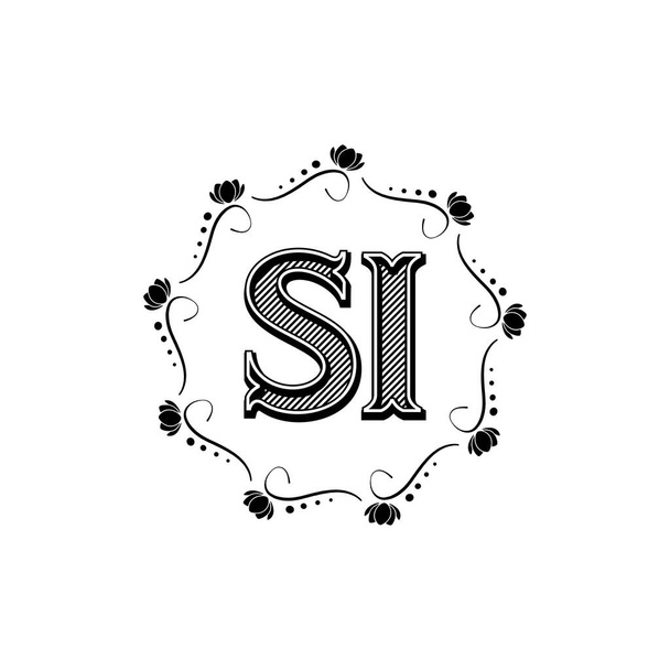 SI Uniek abstract geometrisch logo ontwerp - Vector, afbeelding
