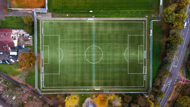 An aerial view of a football, soccer stadium field - Foto, immagini