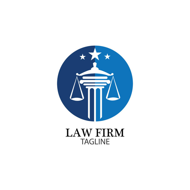 Λογότυπο δικηγορικού γραφείου και εικονίδιο σχεδιασμού πρότυπο-διάνυσμα - Διάνυσμα, εικόνα