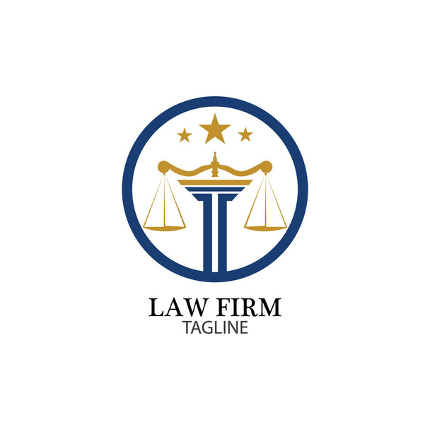 Logotipo del bufete de abogados y diseño de iconos plantilla-vector - Vector, imagen