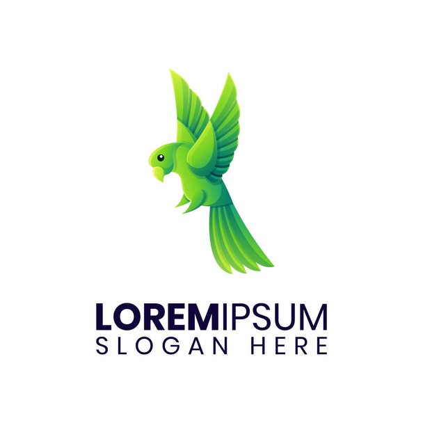 Сучасний дизайн логотипу зеленого птаха
 - Вектор, зображення