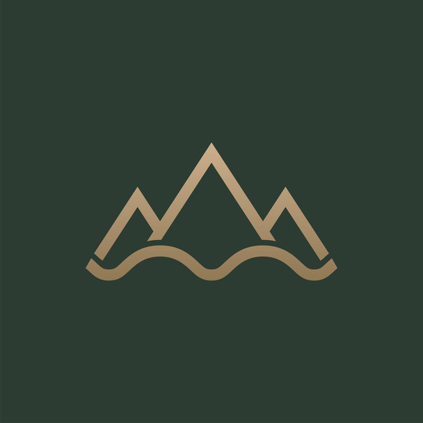Дизайн логотипу води та гірських гір Векторний шаблон
 - Вектор, зображення