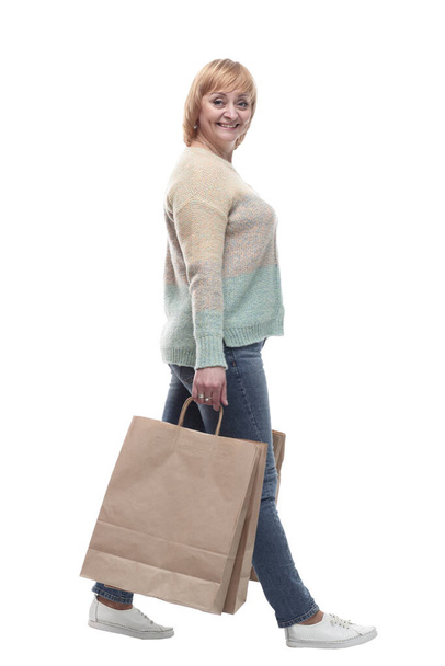 in full growth. attractive casual woman with shopping bags . - Foto, Imagem