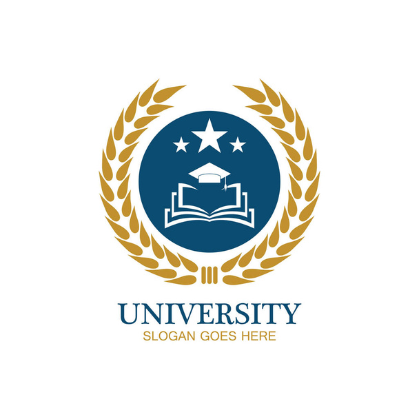 Plantilla de diseño de logotipo de universidad, academia, escuela y curso - Vector, imagen