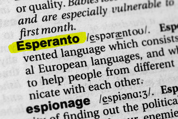 Palabra destacada esperanto concepto y significado - Foto, imagen