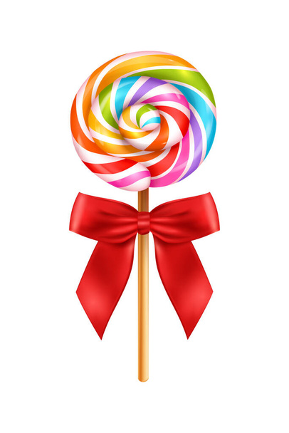 Kleurrijke Lollipop Candy Compositie - Vector, afbeelding