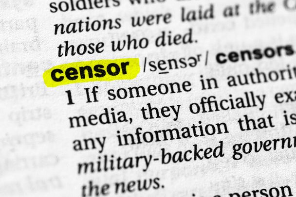 Mot mis en évidence censure concept et sens - Photo, image