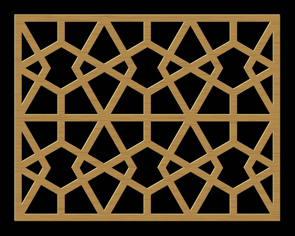 Plantilla de corte por láser. Panel decorativo. Patrón geométrico de Oriente Medio. - Vector, imagen