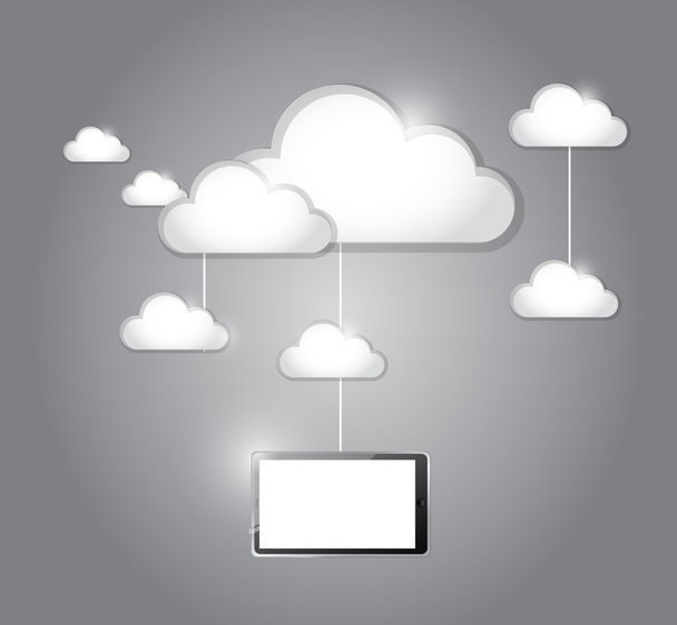 cloud computing tablet connection illustration - Foto, Imagen