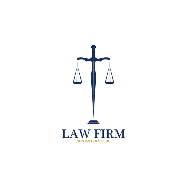 Logotipo do escritório de advocacia e ícone design modelo-vetor - Vetor, Imagem