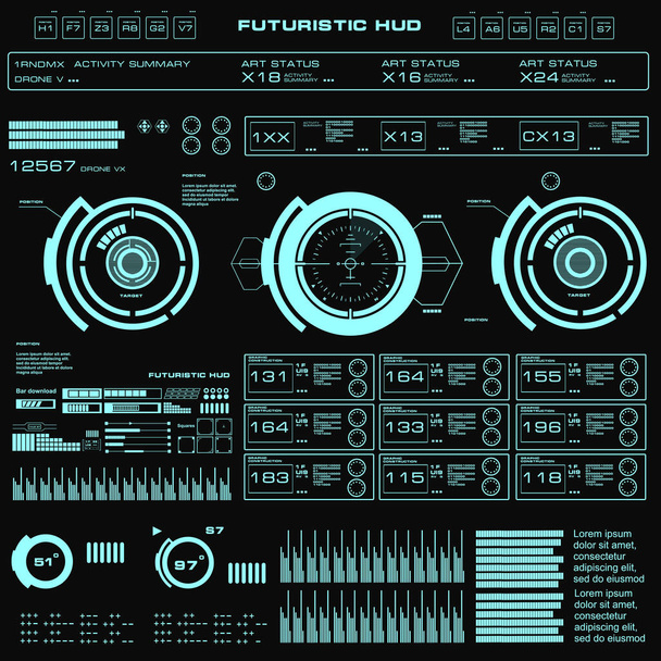 Futuristic green virtual graphic touch user interface - Vector, Image