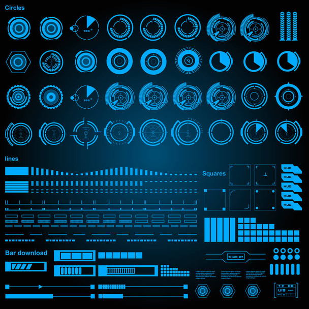 未来的な青の仮想グラフィックタッチユーザーインターフェイス - ベクター画像