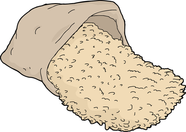 Tipped Over Rice Bag - Vector, Image
