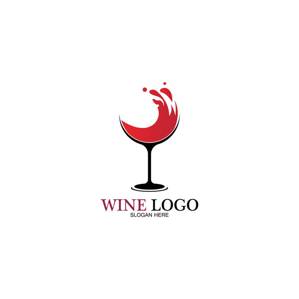 Projekt logo wina template.vector ilustracja ikony wektor - Wektor, obraz