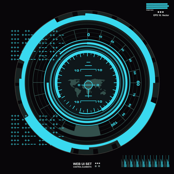 Futuristic blue virtual graphic touch user interface - Vector, Image