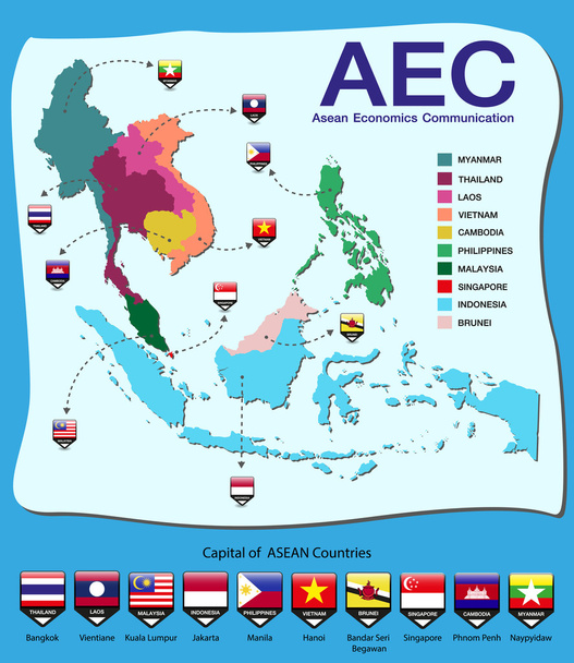 ASEAN Comunidade Económica
 - Vetor, Imagem