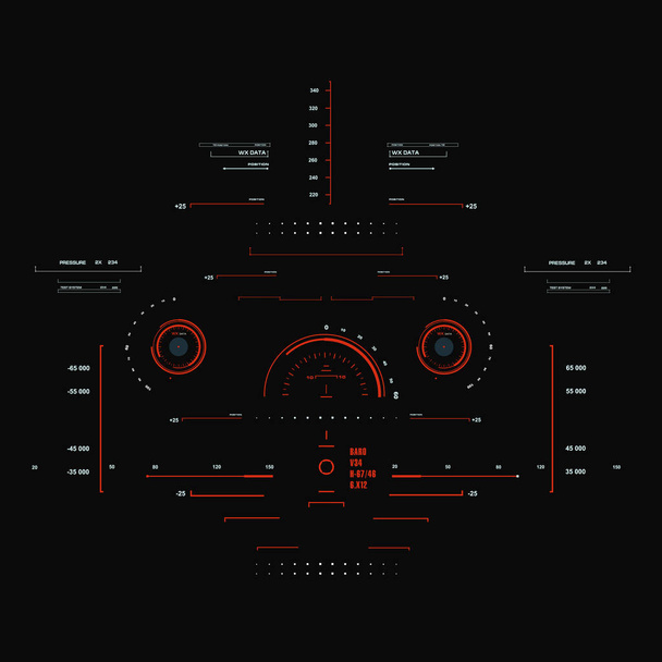 Futuristic red virtual graphic touch user interface - Vector, Image