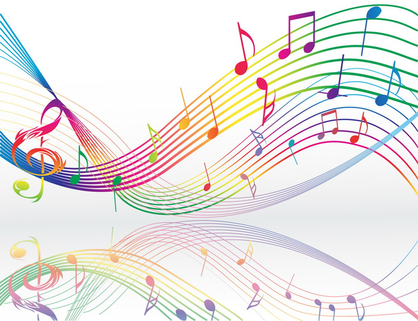 Background with music notes - Vector, Imagen