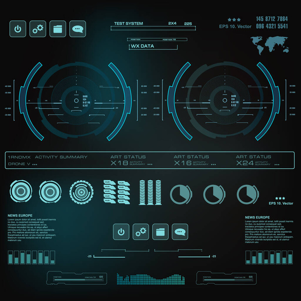 Futuristic blue virtual graphic touch user interface - Vector, Image
