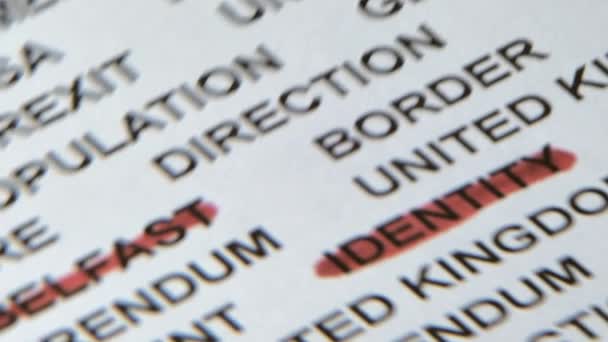Magnifying the words on the red highlighter - Filmmaterial, Video