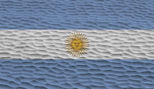 Argentina flag with waving grunge texture. Vector background. - Vector, Image
