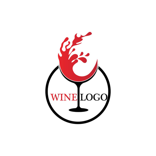 Diseño del logotipo del vino template.vector ilustración de icono-vector - Vector, imagen