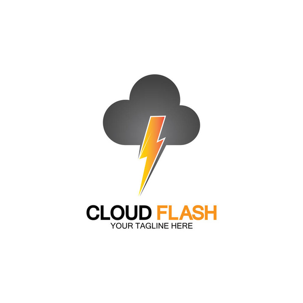 Nuvem flash vetor logotipo ícone design modelo-vetor - Vetor, Imagem