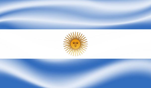 Argentina flag with waving grunge texture. Vector background. - Vector, Image