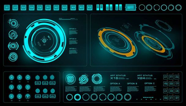 Futuristic green virtual graphic touch user interface - Vector, Image