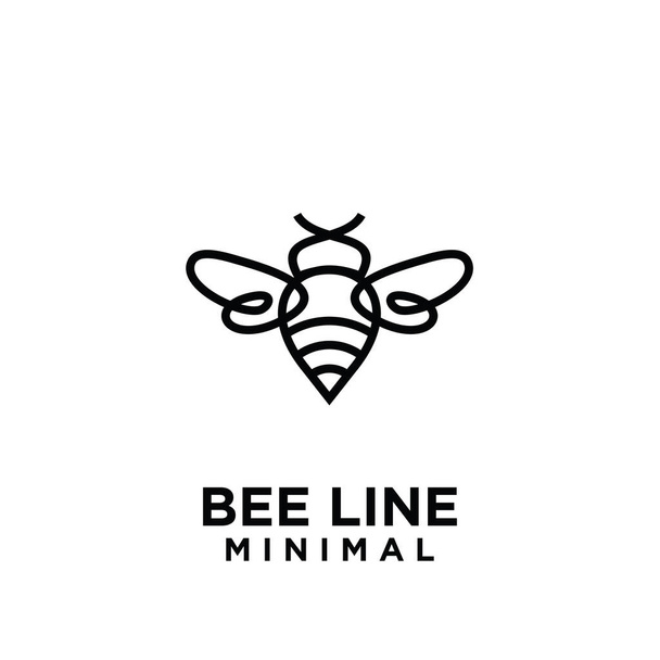 最小限の大きさの蜂の線ベクトルロゴ - ベクター画像