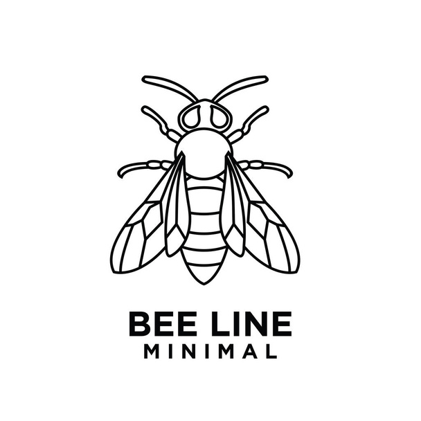 Minimalne duże logo wektora linii pszczół szerszeni - Wektor, obraz
