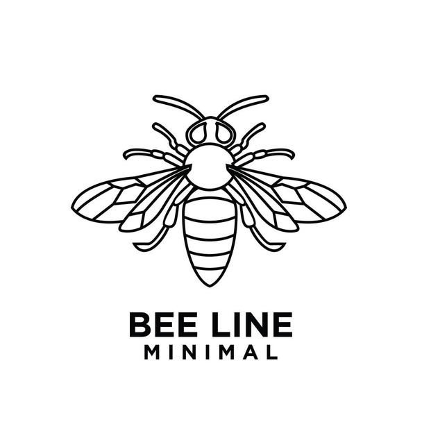 minimal big hornet bee line vector logo - Vektori, kuva