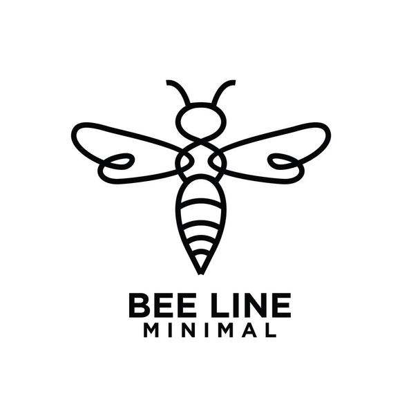 logotipo vetor de linha de abelha grande vespão mínimo - Vetor, Imagem