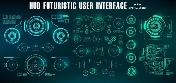 HUD futuristic user interface, dashboard відображає технологічний екран віртуальної реальності - Вектор, зображення
