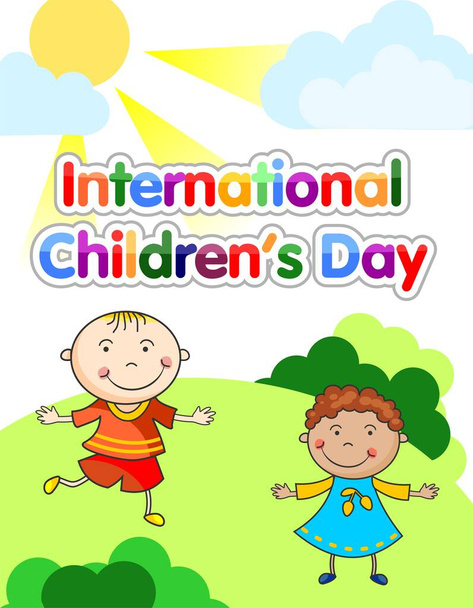 Światowy Dzień Dziecka wektor ilustracji - Wektor, obraz