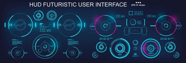 HUD futuristische Benutzeroberfläche, Armaturenbrett zeigt Virtual-Reality-Technologie Bildschirm - Vektor, Bild
