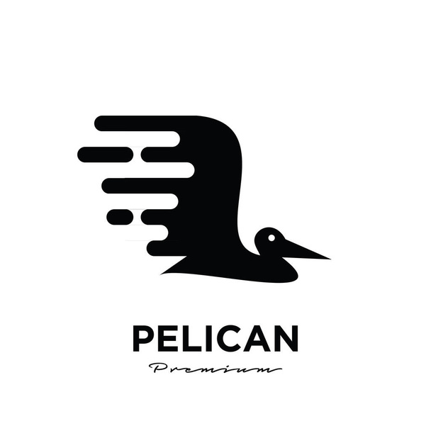 Flying Pelican Fast Data Logo icon design illustration vector template - Vektor, obrázek