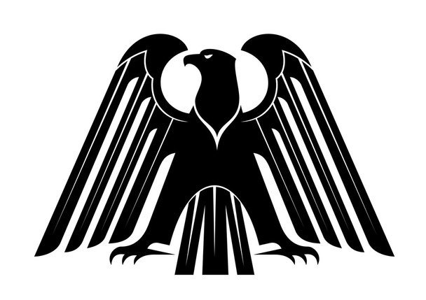 Гордый силуэт чёрного орла
 - Вектор,изображение