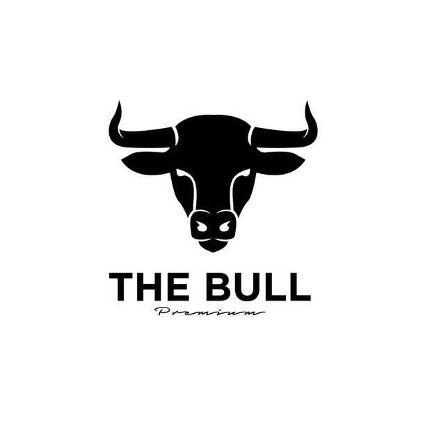 Bull hoofd zwart logo pictogram ontwerp - Vector, afbeelding