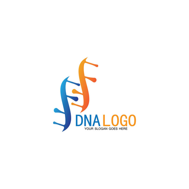 DNA vettoriale logo design template.modern medico logotype.laboratory icona della scienza symbol.colorful farmacologia segno-vettore - Vettoriali, immagini