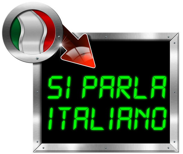 si parla italiano (olasz beszélt) - fém billboard - Fotó, kép