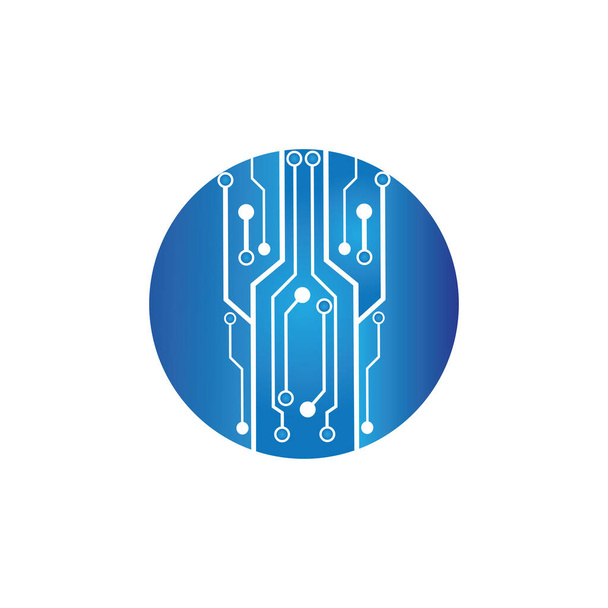 circuit in the circle icon.technology logo design template symbol icon vector-vector - Vector, Image